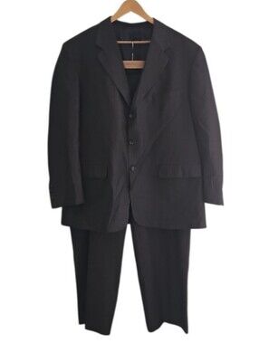 Kilburne & Finch Charcoal Pinstripe Suit Men 46R 43W Executive Business Suit